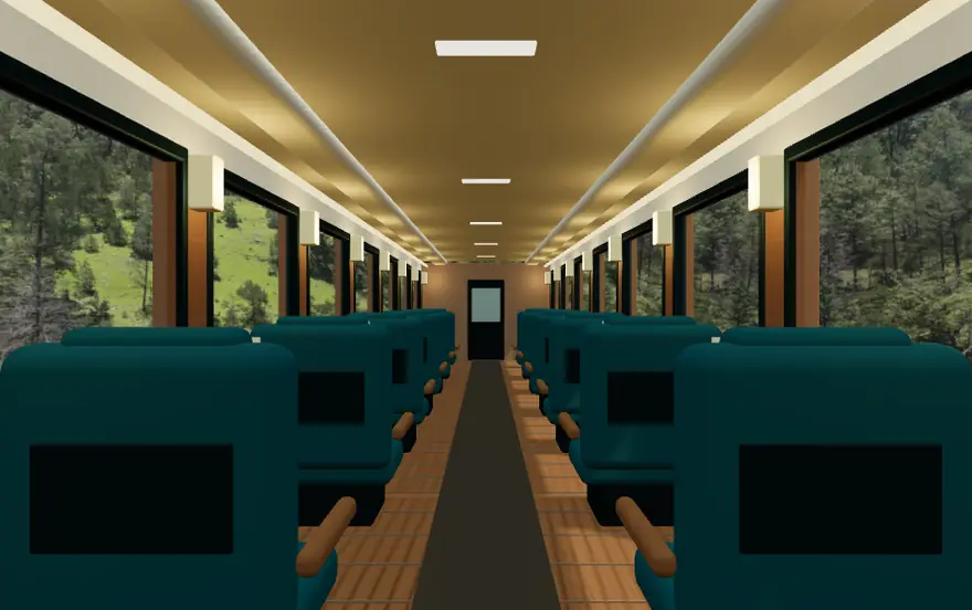 Interior del vagón de clase Ejecutiva
