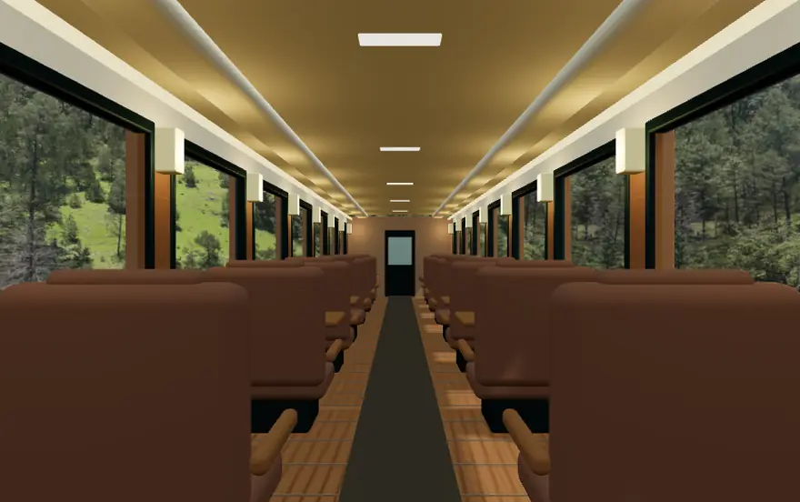 Interior del vagón de Primera Clase
